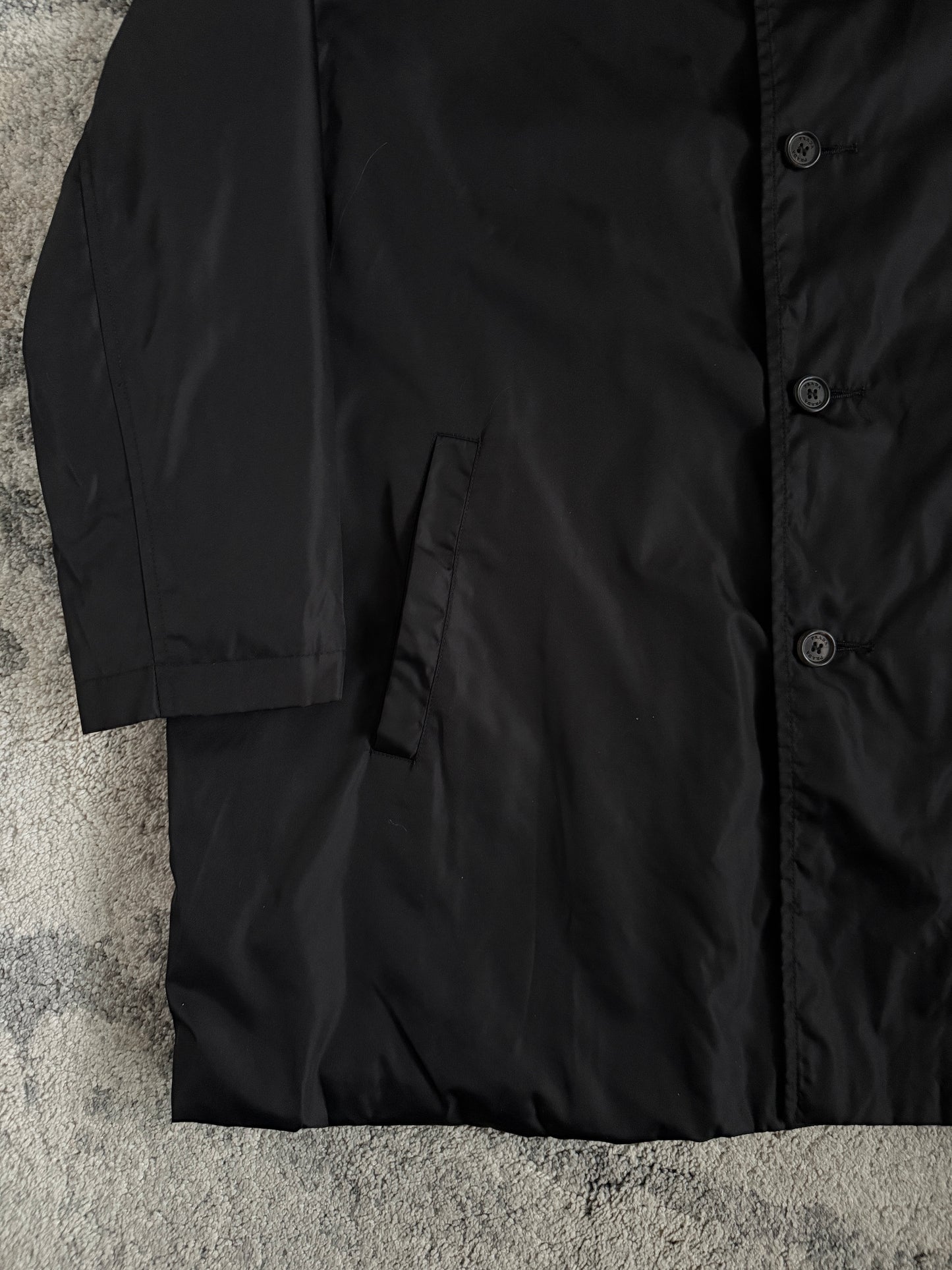 Prada 1998 nylon mid length trench