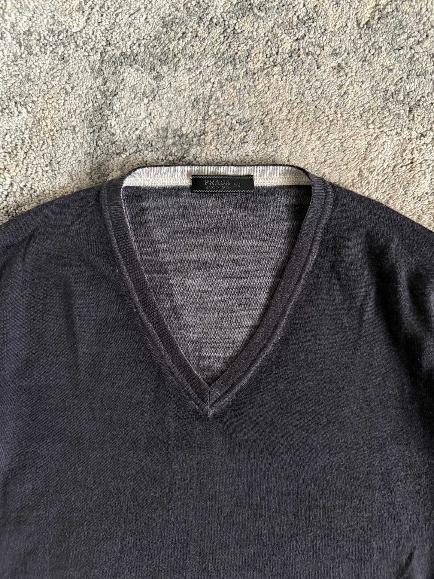Prada SS2006 dye wool & cashmere V sweater