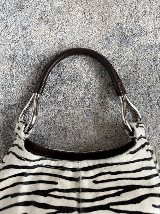 Prada SS2003 zebra pony hair leather bag