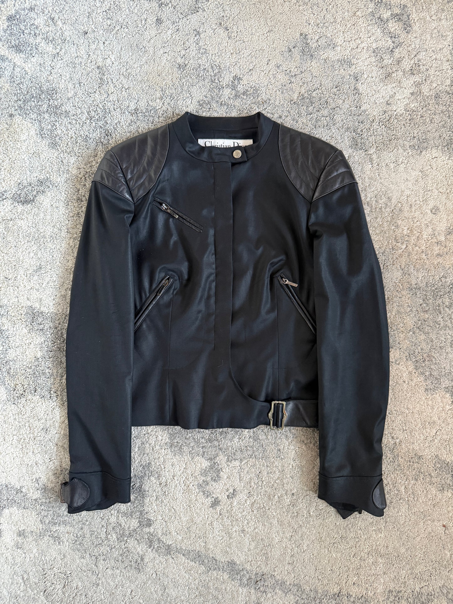 Christian Dior FW2003 wool & leather motorcycle jacket by J.Galliano