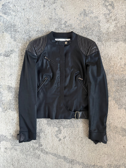 Christian Dior FW2003 wool & leather motorcycle jacket by J.Galliano