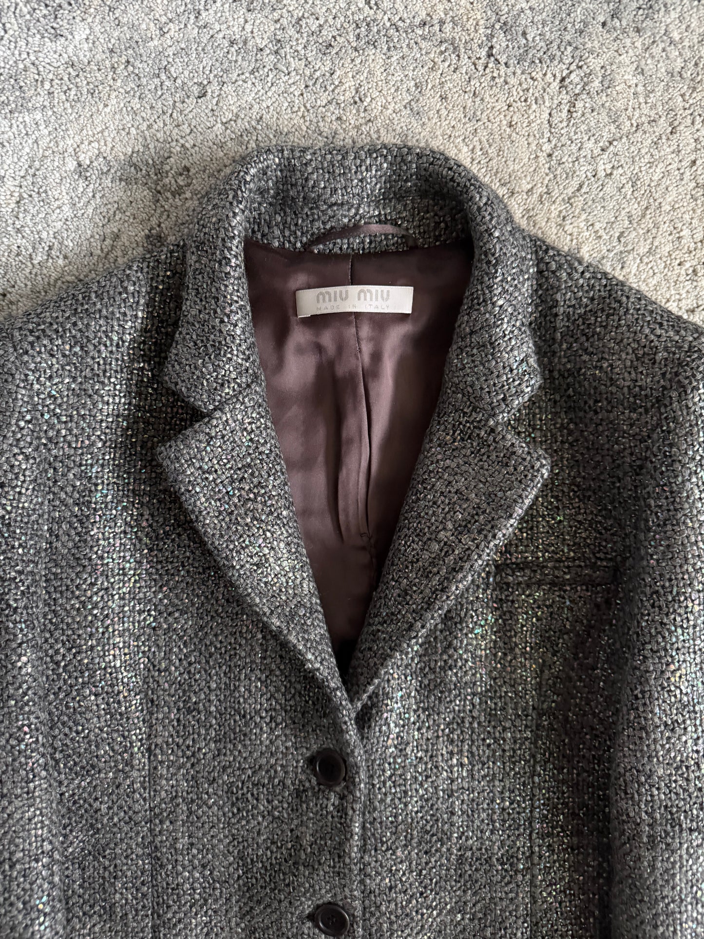 Miu Miu FW1998 wool iridescent coat