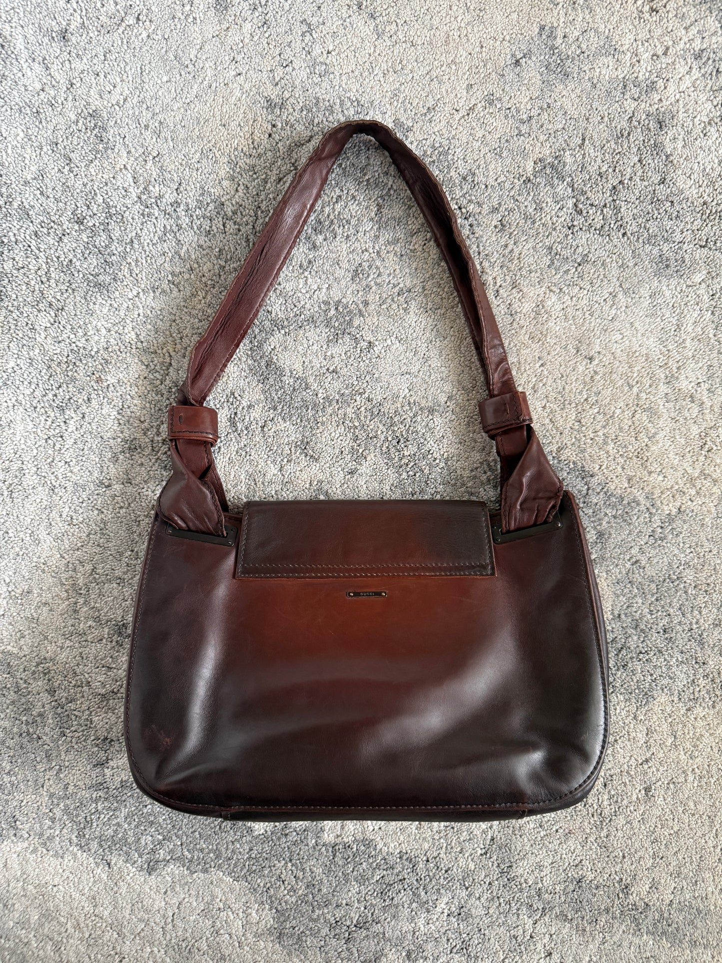 Gucci FW2002 leather shoulder bag