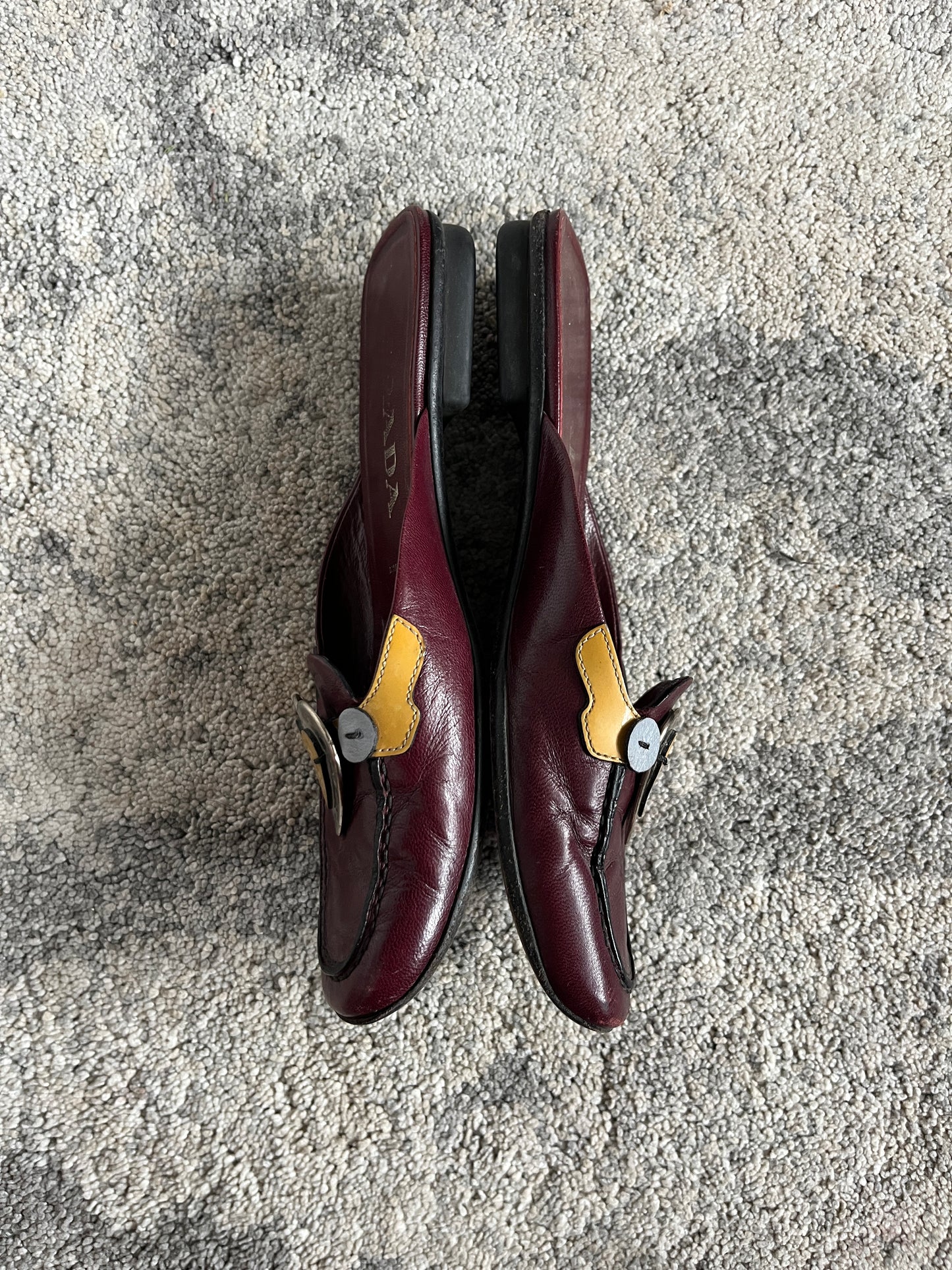 Prada SS2000 metal hearts mules