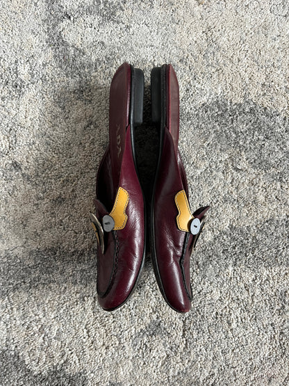 Prada SS2000 metal hearts mules