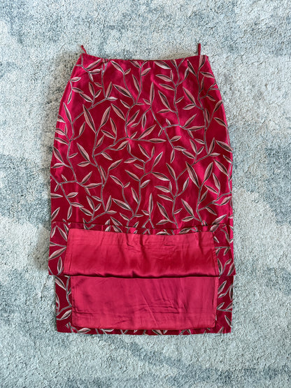 Prada SS1997 jacquard silk skirt