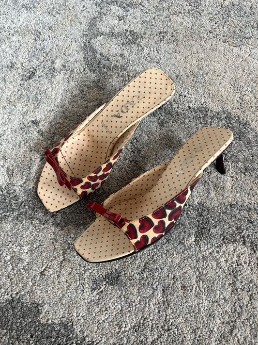 Prada SS2000 hearts mules