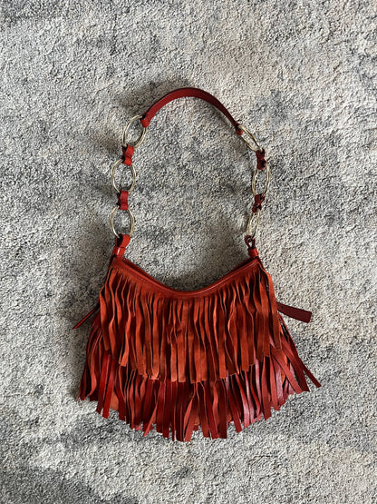Yves Saint Laurent "La Bohème" fringes leather bag