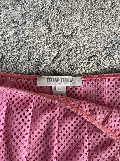 Miu Miu SS2000 perfored nylon skirt