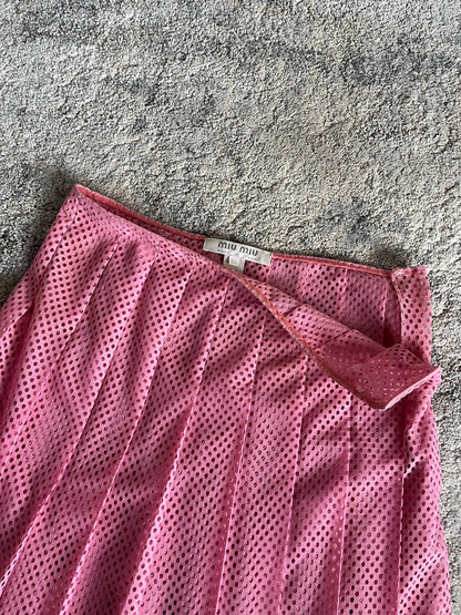 Miu Miu SS2000 perfored nylon skirt