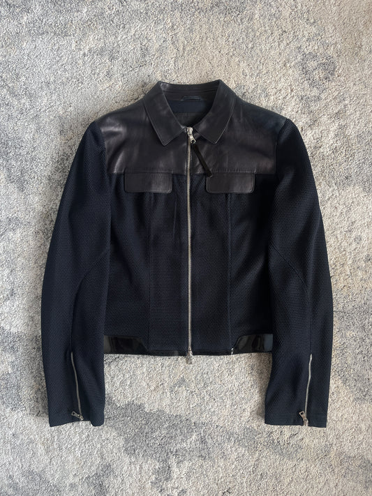 Prada FW1999 mesh & leather jacket