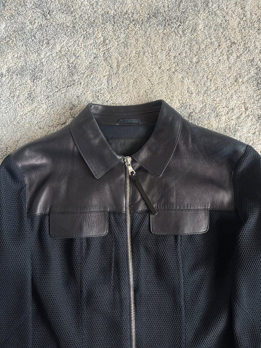 Prada FW1999 mesh & leather jacket