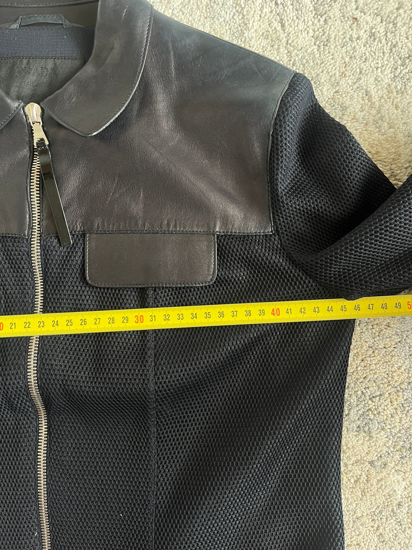 Prada FW1999 mesh & leather jacket