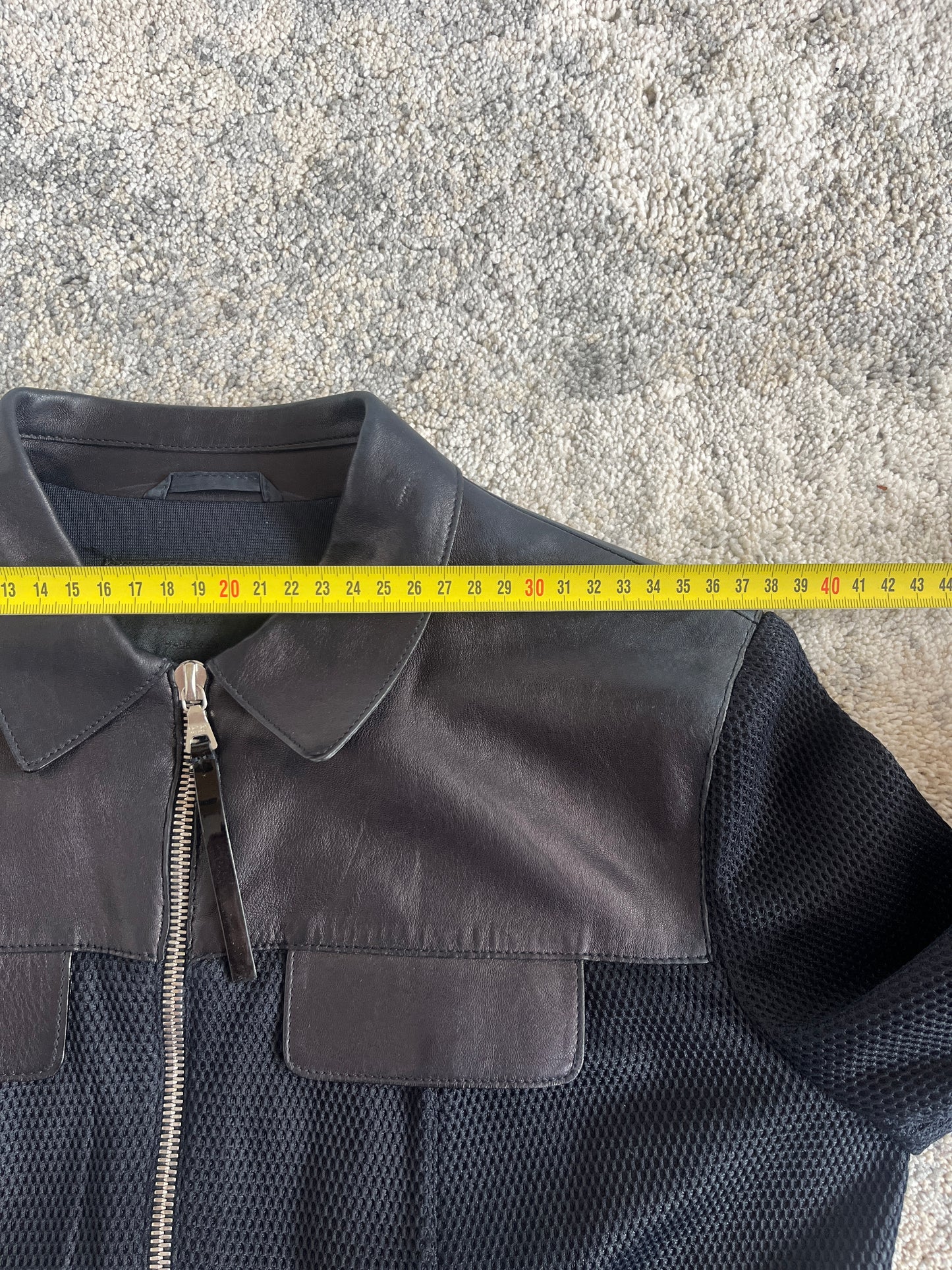 Prada FW1999 mesh & leather jacket