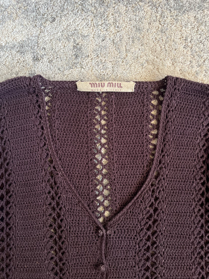 Miu Miu SS1994 cotton hand knit cardigan