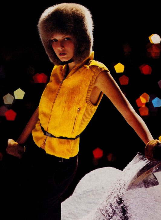 Prada FW2000 wool & fur vest