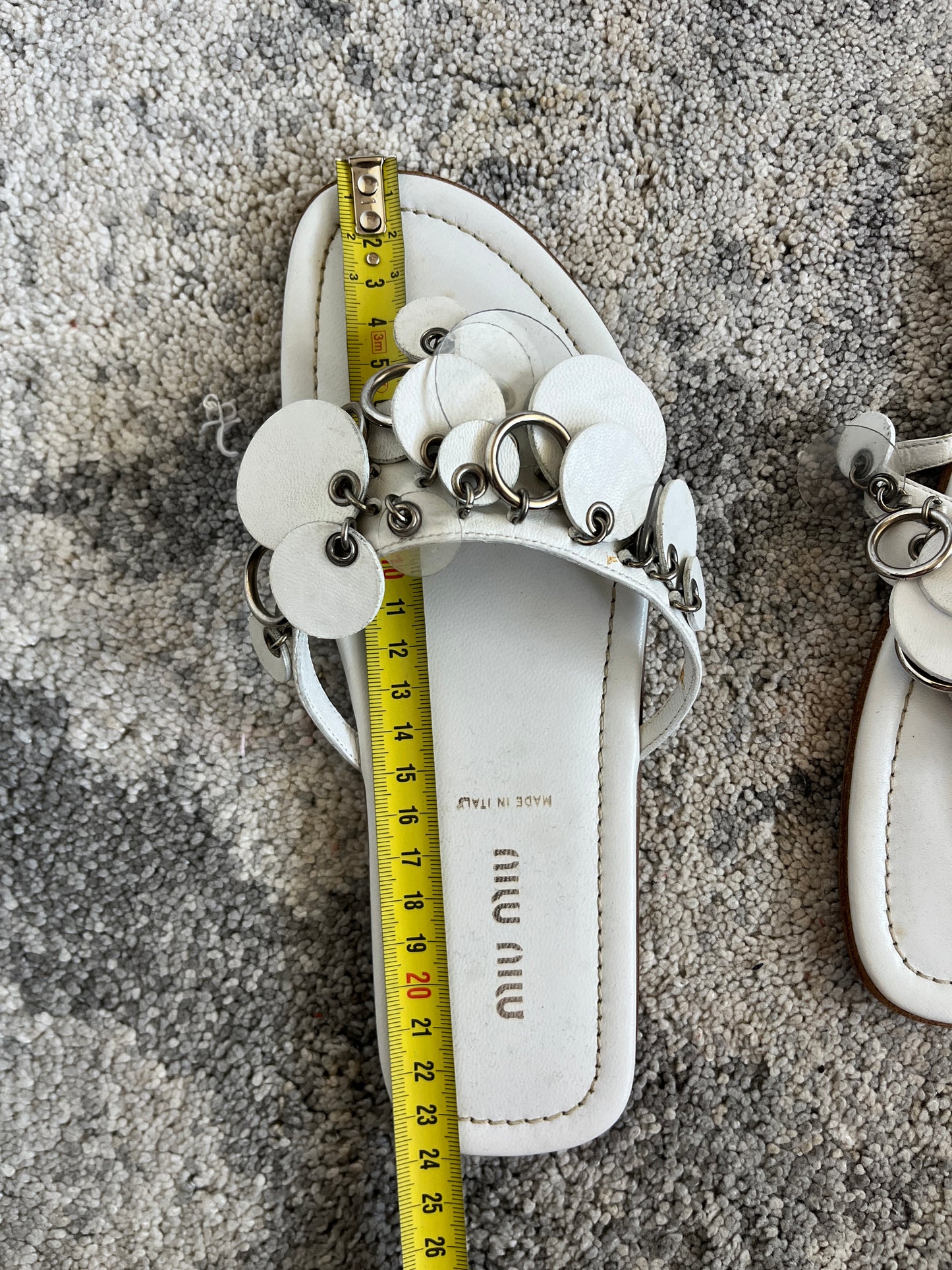 Miu Miu 2000's leather sequins flip flop