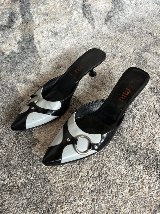 Miu Miu 1990's leather mules