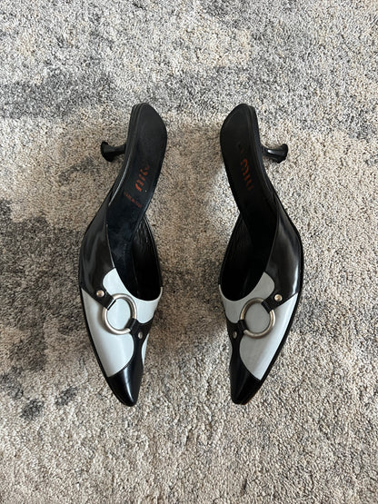 Miu Miu 1990's leather mules