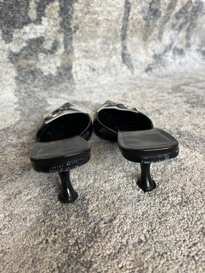 Miu Miu 1990's leather mules