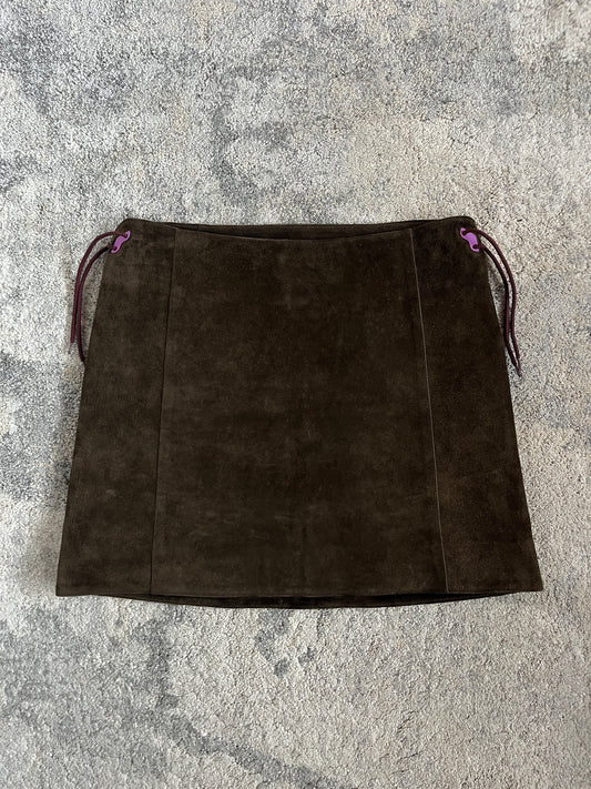 Miu Miu FW1999 suede butterfly skirt
