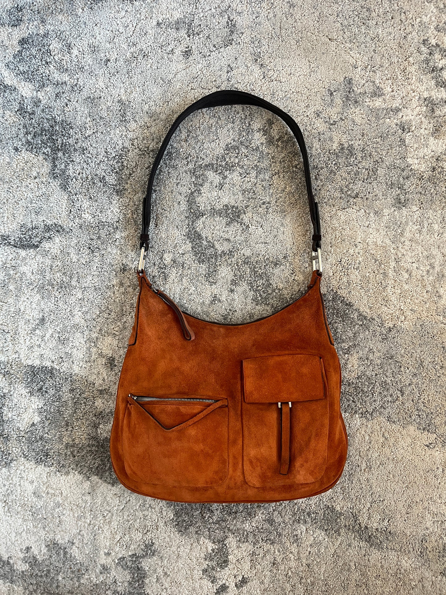 Prada FW1999 suede multipockets shoulder bag