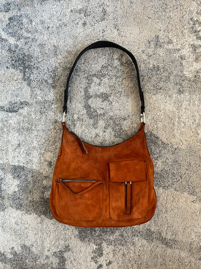 Prada FW1999 suede multipockets shoulder bag