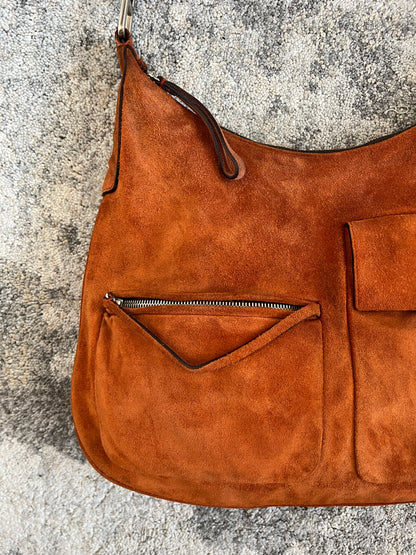 Prada FW1999 suede multipockets shoulder bag