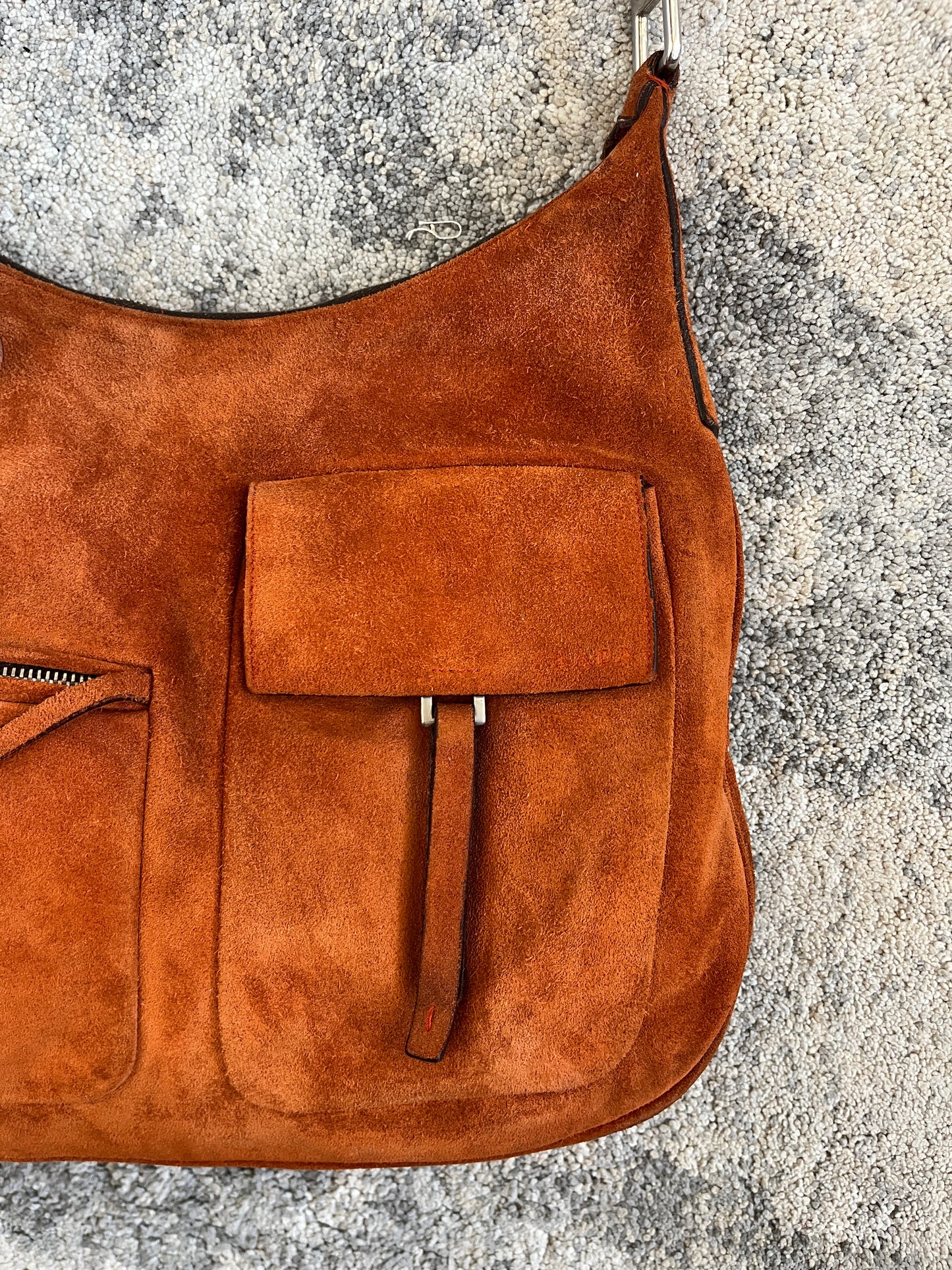 Prada FW1999 suede multipockets shoulder bag