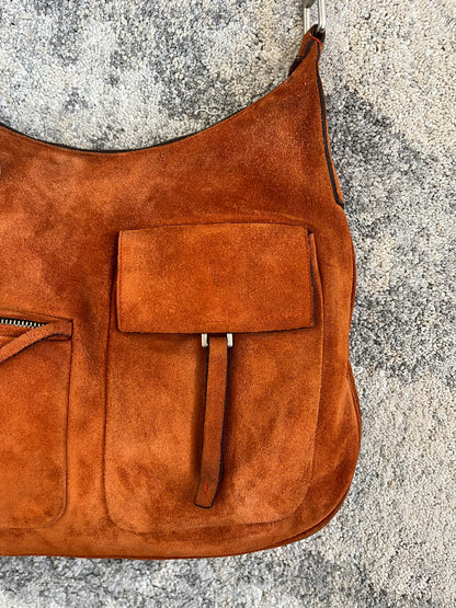 Prada FW1999 suede multipockets shoulder bag