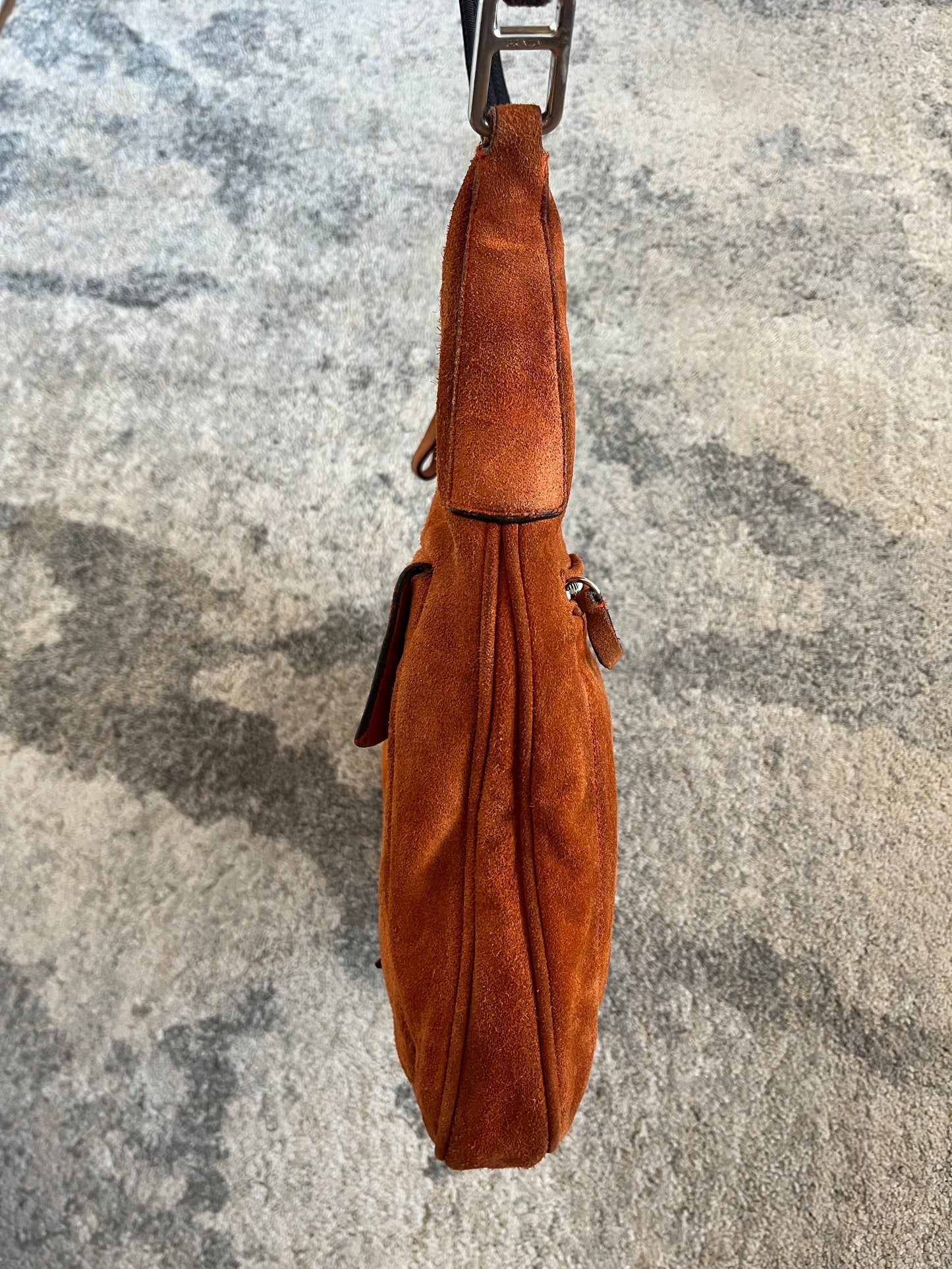 Prada FW1999 suede multipockets shoulder bag
