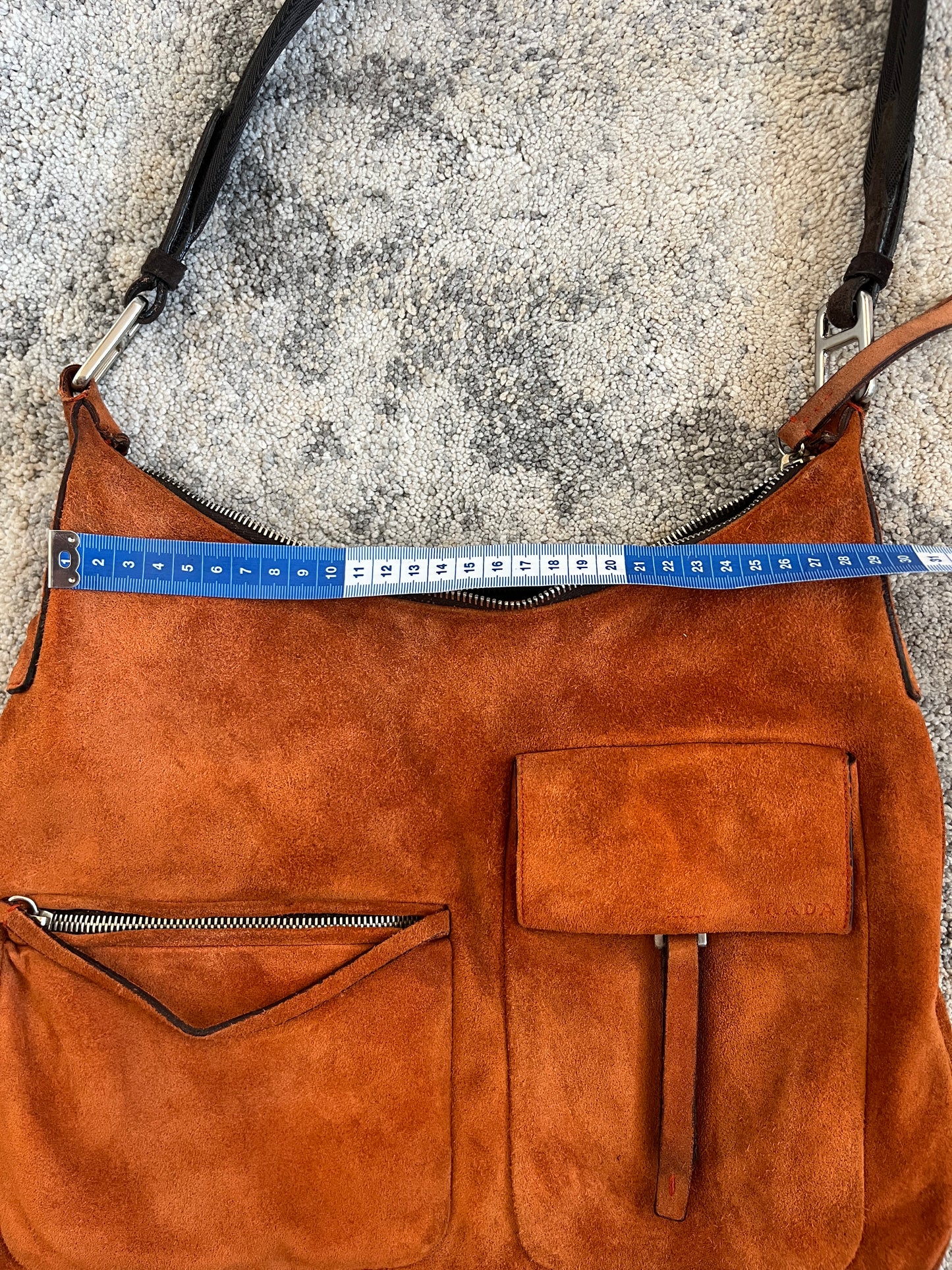 Prada FW1999 suede multipockets shoulder bag