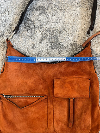 Prada FW1999 suede multipockets shoulder bag