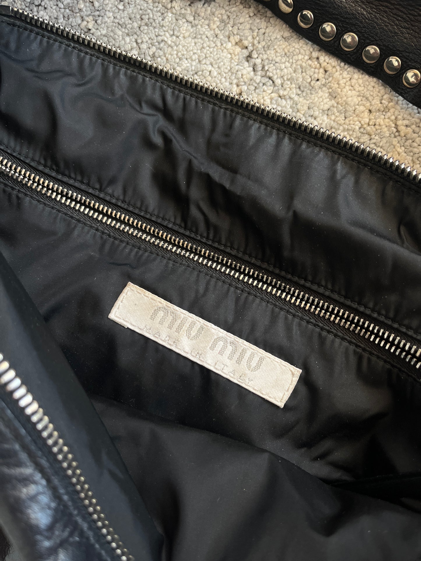 Miu Miu 1990's leather nails bag