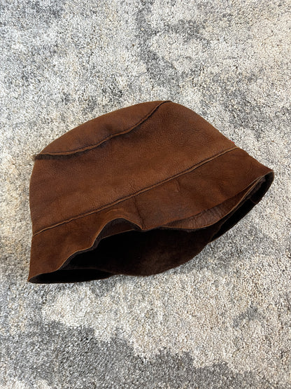 Prada 1990's leather & fur hat