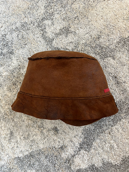 Prada 1990's leather & fur hat