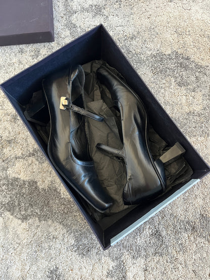 Prada 1999 leather & mirror heels