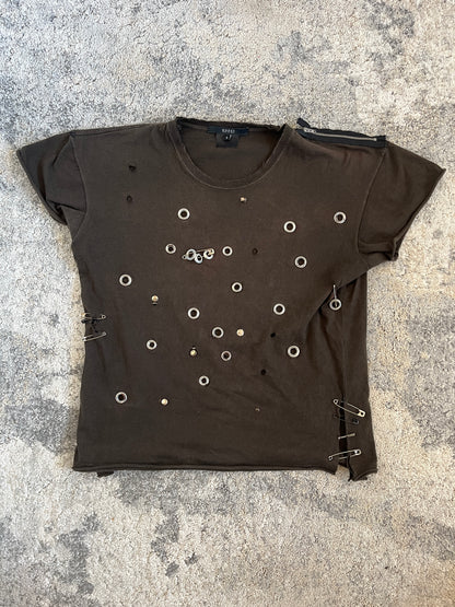 Gucci 2000's cotton perfored tee shirt