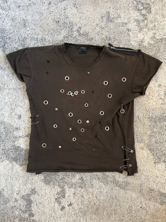 Gucci 2000's cotton perfored tee shirt