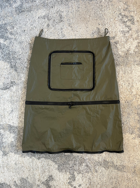 Miu Miu 1999 waxed cotton zip skirt