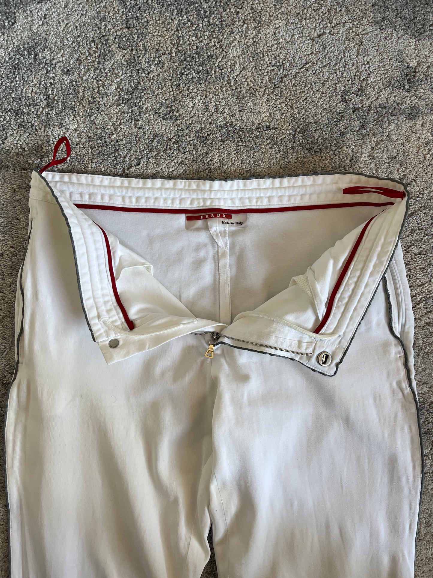Prada 2000's pipping nylon pants