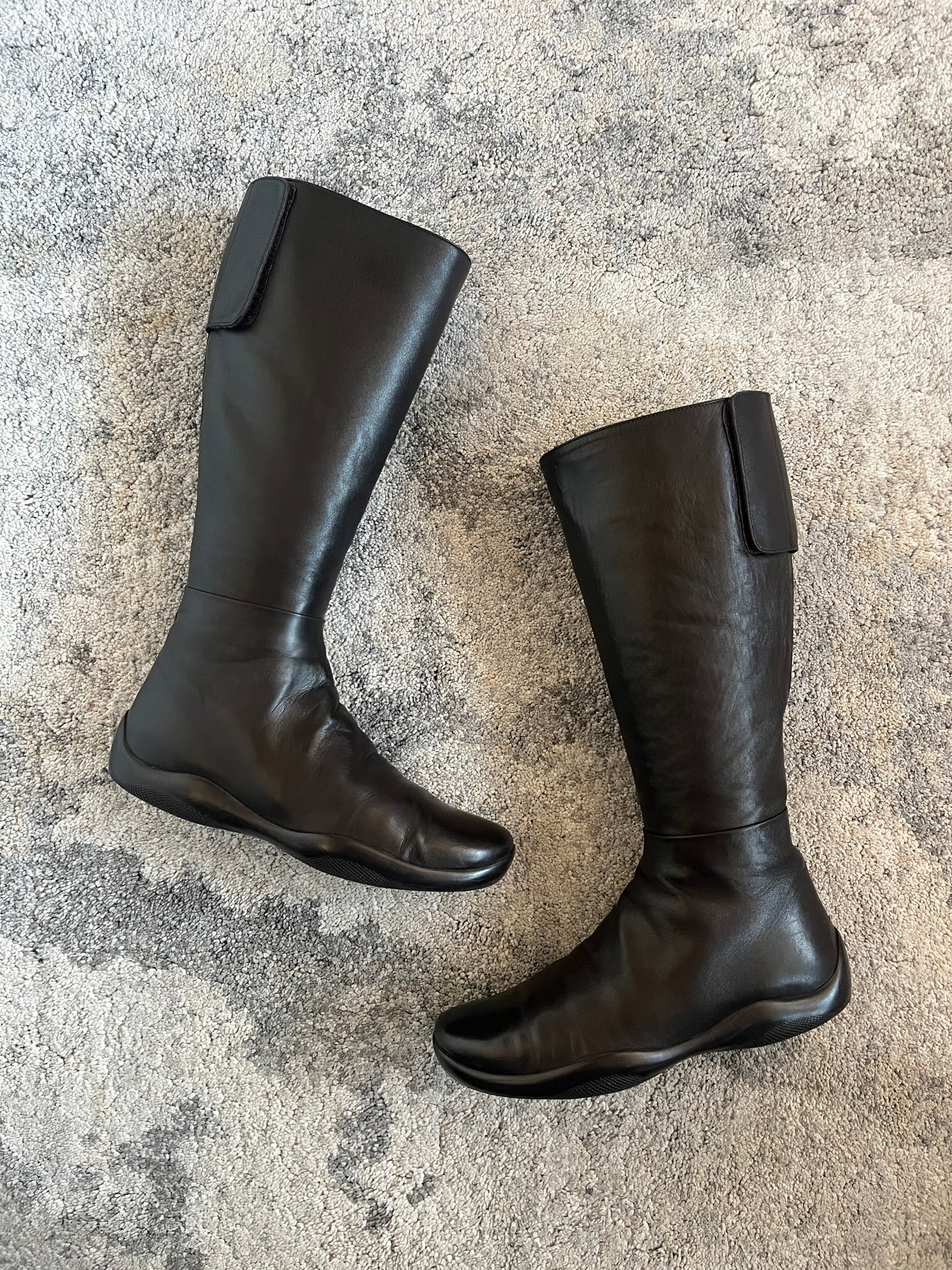 Prada 2000's leather velcro boots