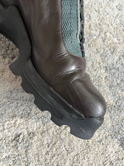 Prada 1990's hiking leather boots with vibram soles