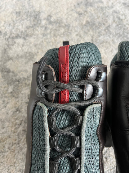 Prada 1990's hiking leather boots with vibram soles