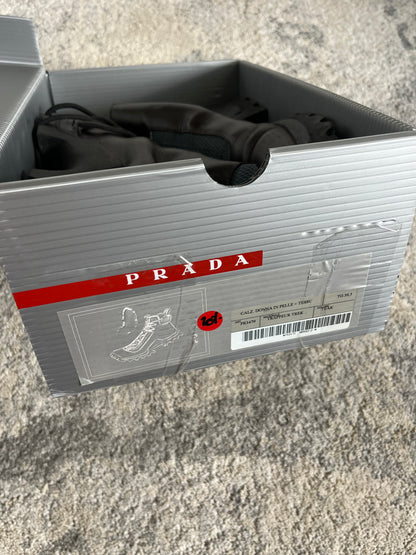 Prada 1990's hiking leather boots with vibram soles