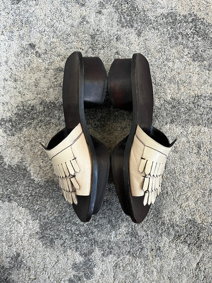 Prada SS1999 leather fringes sandals