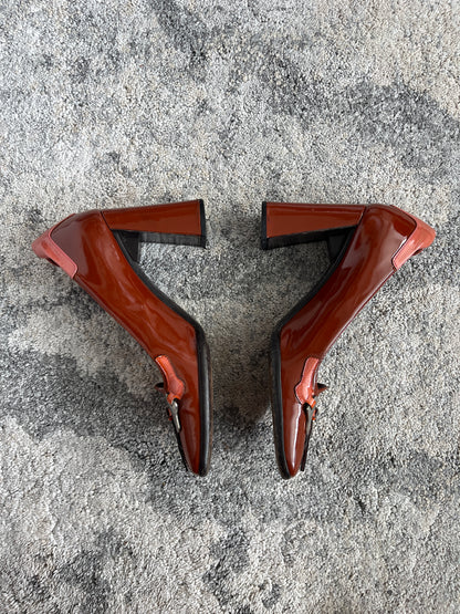 Prada FW1999 patent leather plate heels