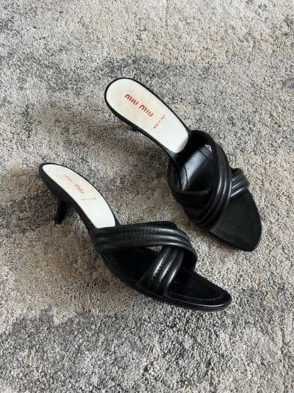 Miu Miu 2000's leather heels mules