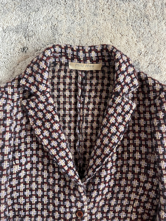 Miu Miu FW2000 wool jacquard blazer