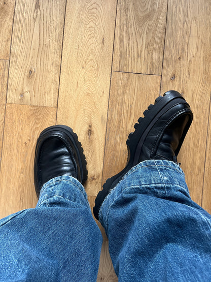 Prada 2000's leather combats low shoes